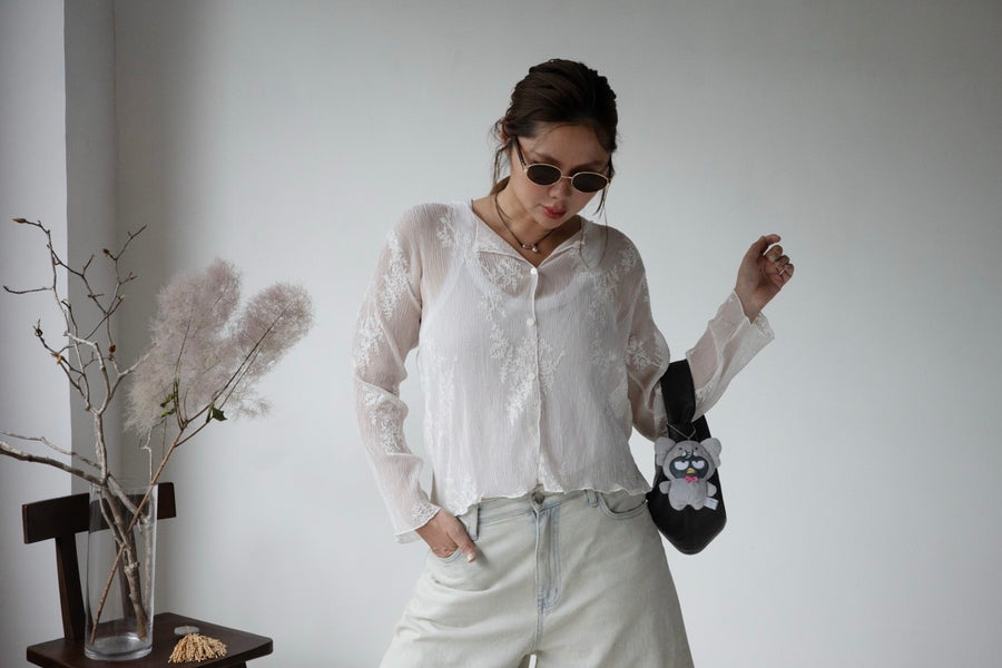 ( IVORY / BLACK ) LACE CARDIGAN ⭐️BEST BUY⭐️