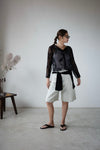 ( IVORY / BLACK ) LACE CARDIGAN
