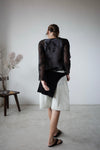 ( IVORY / BLACK ) LACE CARDIGAN