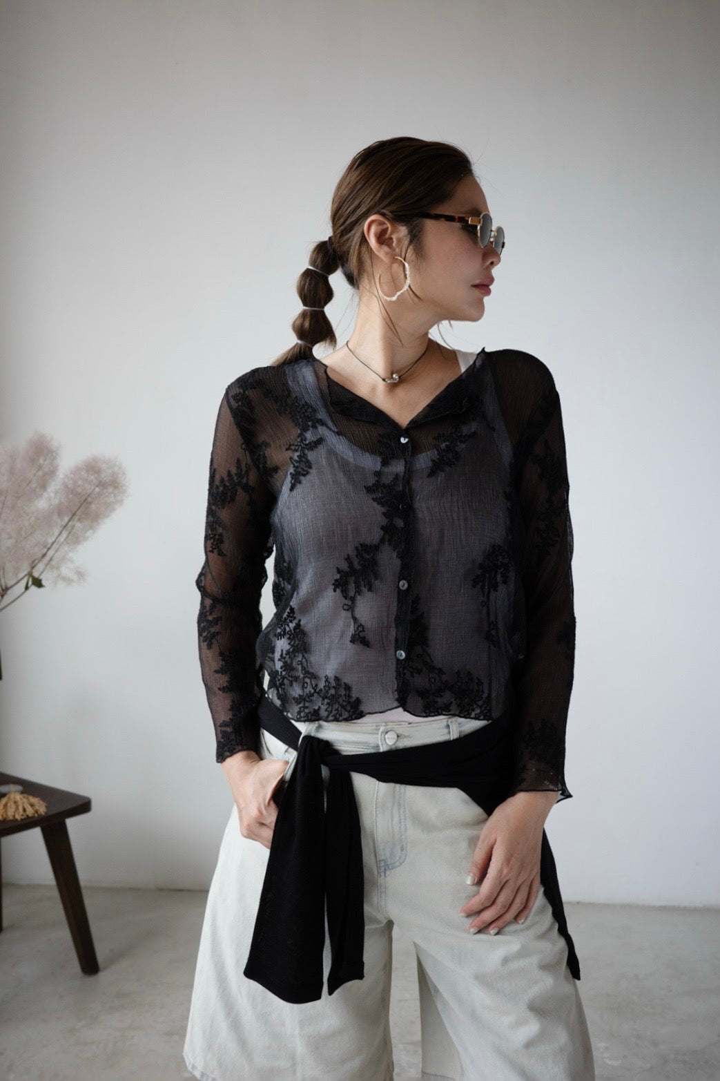 ( IVORY / BLACK ) LACE CARDIGAN ⭐️BEST BUY⭐️