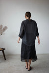 ( LEMON / CHARCOAL ) LIGHTWEIGHT POCKET GATHERED SHIRT