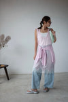 BABY PINK LACE TRIMMED DRESS