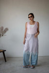 BABY PINK LACE TRIMMED DRESS