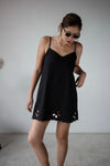 ( WHITE / BLACK ) CROCHET COTTON CAMI DRESS