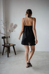 ( WHITE / BLACK ) CROCHET COTTON CAMI DRESS
