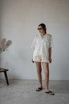 ( BEIGE / BLACK ) WRINKLED BALLON SHORTS