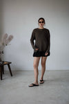 ( BEIGE / BLACK ) WRINKLED BALLON SHORTS