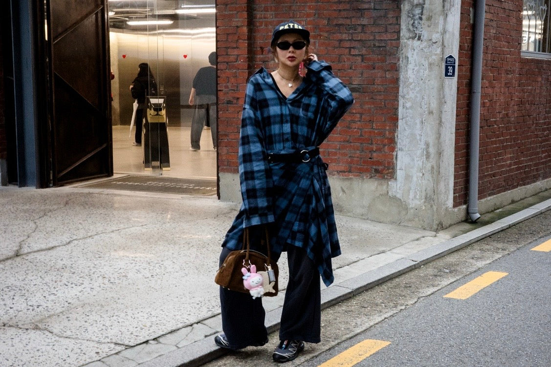 BLUE CHECKERED WRAP SKIRT *LAST 2*