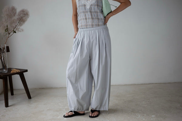 POWDER BLUE PLEATED COMFY PANTS