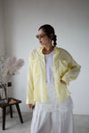 ( LEMON / CHARCOAL ) LIGHTWEIGHT POCKET GATHERED SHIRT