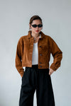 ( CAMEL / CHOCOLATE ) GIRLS FIT SUEDE JACKET ⭐️BEST BUY⭐️