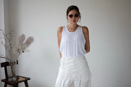 ( WHITE / BLACK ) BASIC COTTON VEST