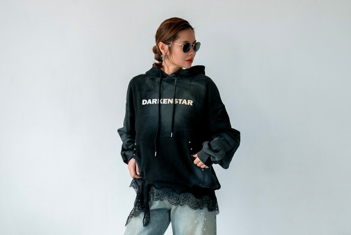 WASHED BLACK STUDDED HOODIE ⭐️BEST BUY⭐️ *LAST ONE*