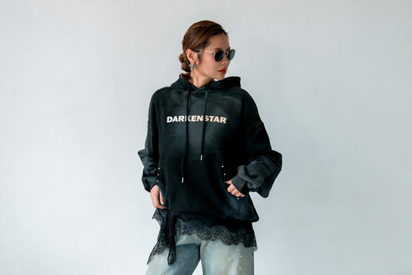 WASHED BLACK STUDDED HOODIE ⭐️BEST BUY⭐️ *LAST ONE*