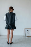 BLACK SATIN BALLON VEST