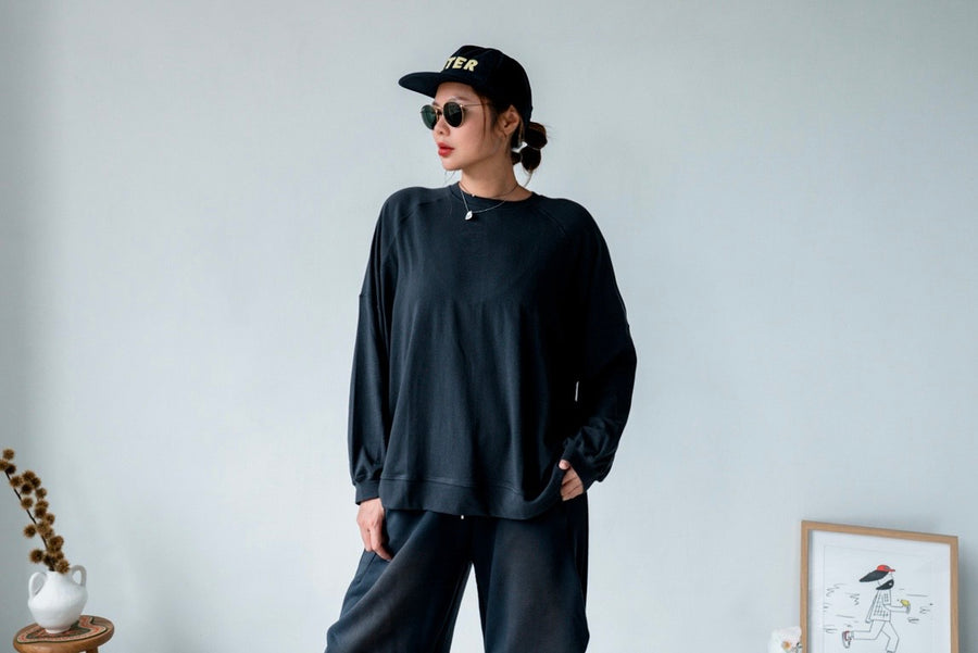 ( NAVY / GREY ) EXTRA TENDER LONG SLEEVE ⭐️BEST BUY⭐️