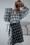 DUO CHECKERED WRAP SKIRT 🌟