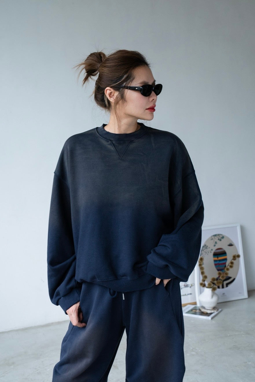 ( NAVY / LAVENDER ) GOOD FIT FADED WASHED SWEATSHIRT ⭐️BEST BUY⭐️