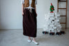 ( OAT YELLOW / BROWN ) FLEECE MIDI SKIRT