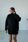 BLACK LACE UP TURTLE NECK WOOL SWEATER *LAST 3*