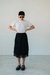 BLACK TASSELS CHIFFON MIDI SKIRT *LAST 3*