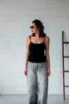 ( BLACK / WHITE ) LOW BACK CAMI WITH PAD ( PRE ORDER )
