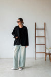 BLACK EXTRA THIN COTTON BLAZER *LAST 2*