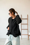 BLACK EXTRA THIN COTTON BLAZER *LAST 2*