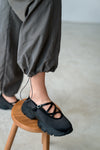 BLACK SATIN BALLERIA PLATFORM SHOES ( PRE ORDER )
