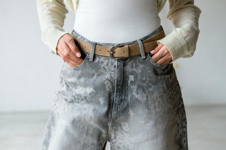 ( KHAKI / BEIGE ) SUEDE BELT *LAST ONE*