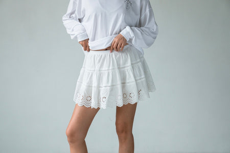 ( BLACK / WHITE ) CROCHET CULOTTE