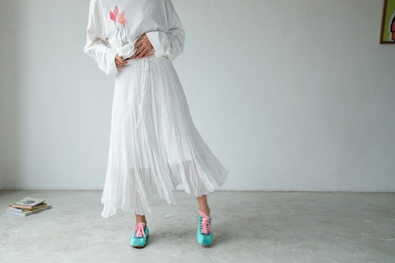 ( 3 COLOURS ) WRINKLED CHIFFON SKIRT