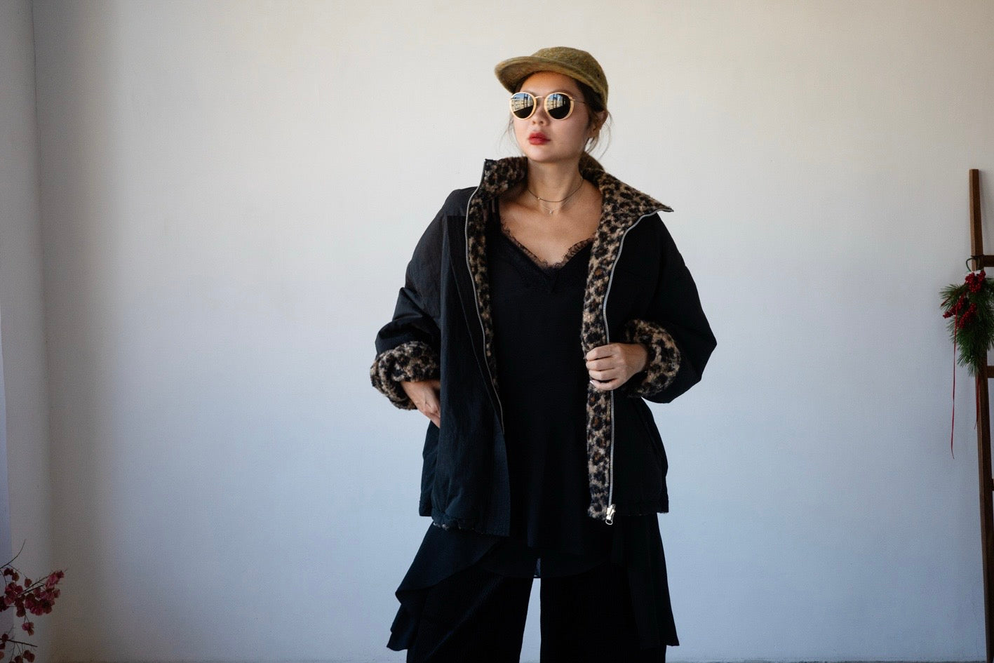 LEOPARD DOUBLE FACED FLEECE JACKET *LAST 2*