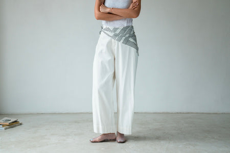 ( BLACK / WHITE ) 2 WAY COTTON PANTS