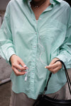 ( MINT / LIGHT PINK ) LOOSE FIT SOFT COTTON SHIRT