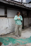 ( MINT / LIGHT PINK ) LOOSE FIT SOFT COTTON SHIRT