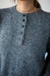( BABY PINK / GREY ) HENLEY NECK WOOL SWEATER ⭐️BEST BUY⭐️ *LAST 3*