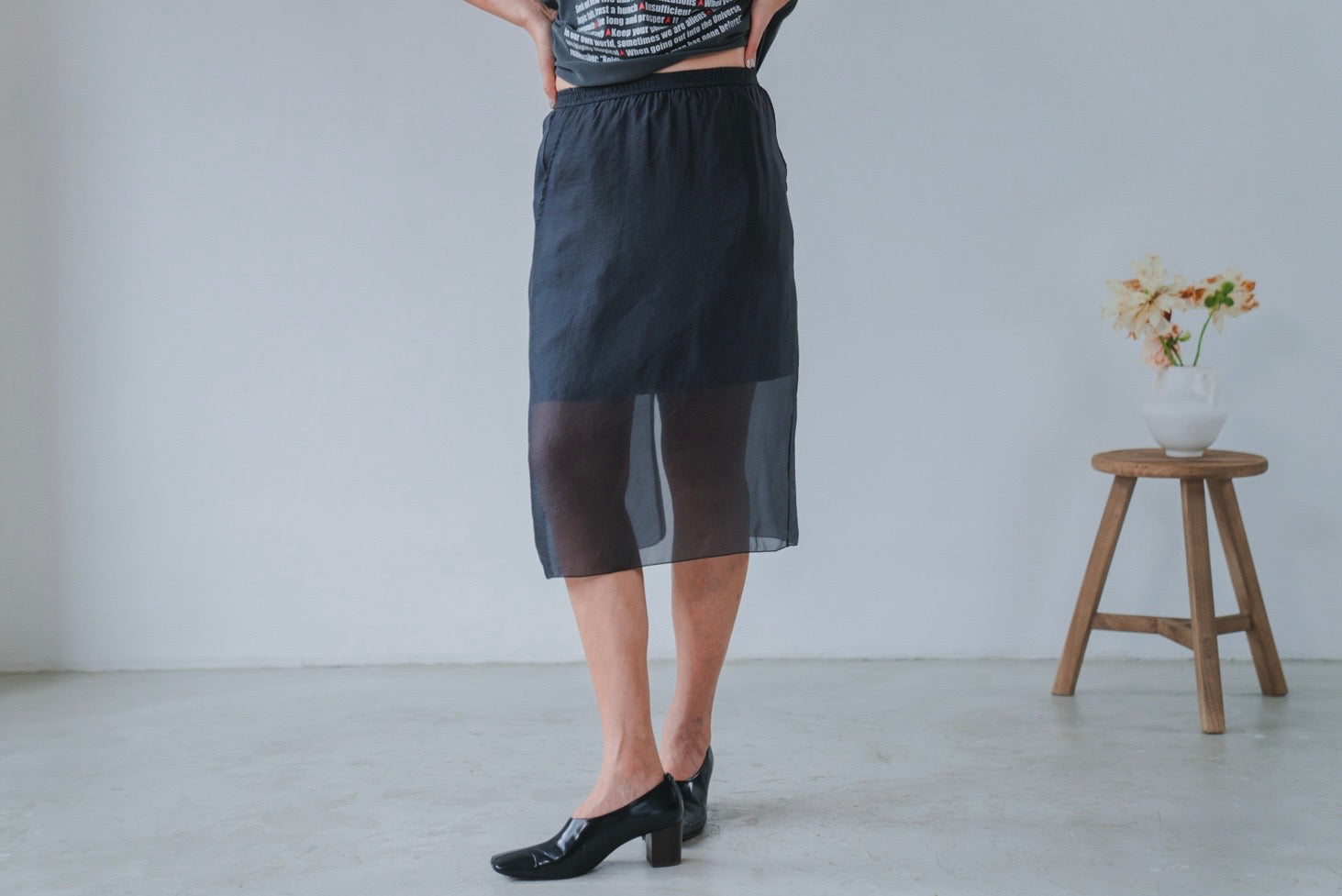 CHARCOAL MESH MIDI SKIRT 🌟 *LAST 3*