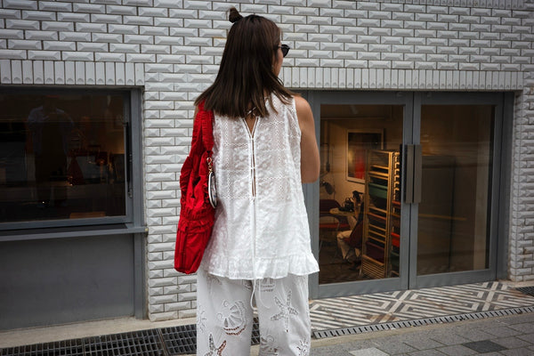 WHITE LACE UP VEST *LAST 2*