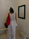 WHITE LACE UP VEST *LAST 2*