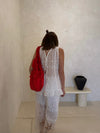 WHITE LACE UP VEST *LAST 2*
