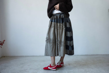 CHECKER RUFFLED PATCHWORK SKIRT ⭐️BEST BUY⭐️ *LAST 2*