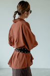 ( BROWN / IVORY ) WRINKLED MIDI CHIFFON SKIRT *LAST ONE*