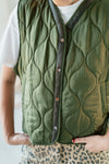 ( GREEN / BLACK ) QUILTED LACE UP VEST 🌟BEST BUY🌟