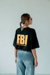 BLACK "FBI"  TEE