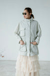 LIGHT GREY HOODED PARKA