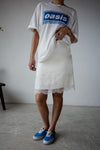BUTTER SATIN LACE TRIMMED SKIRT