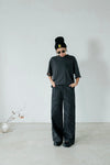 BLACK LEOPARD WIDE LEG JEANS *LAST 2*