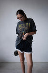 ( NAVY / YELLOW ) SATIN LACE TRIMMED SHORTS