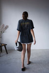 ( NAVY / YELLOW ) SATIN LACE TRIMMED SHORTS